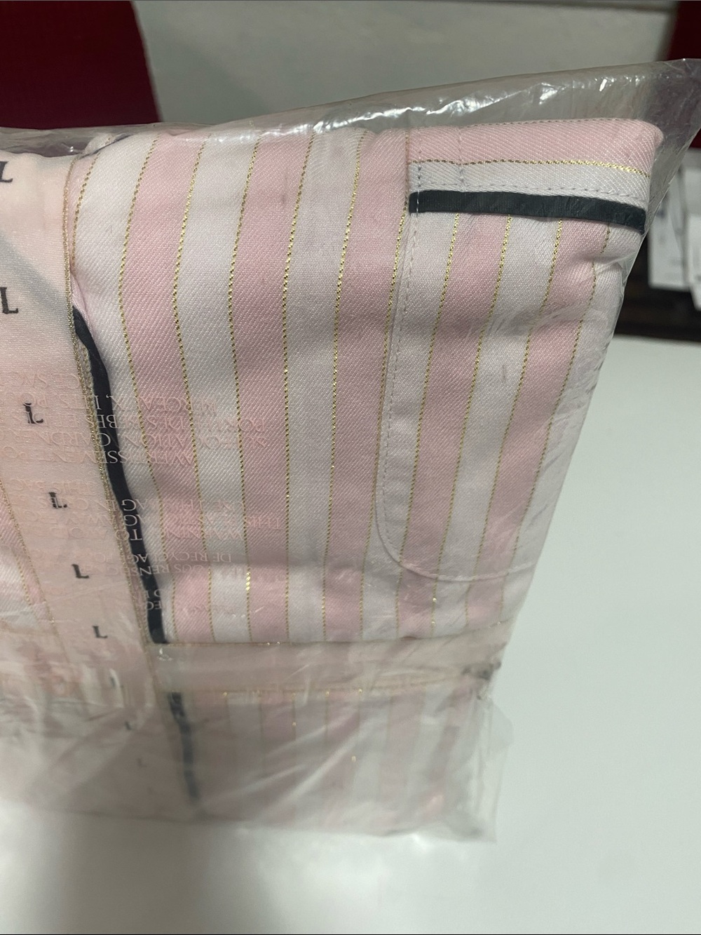 Victoria's Secret Pink and Gold Striped Women Pajama Set. Size L - Picture 7 of 7